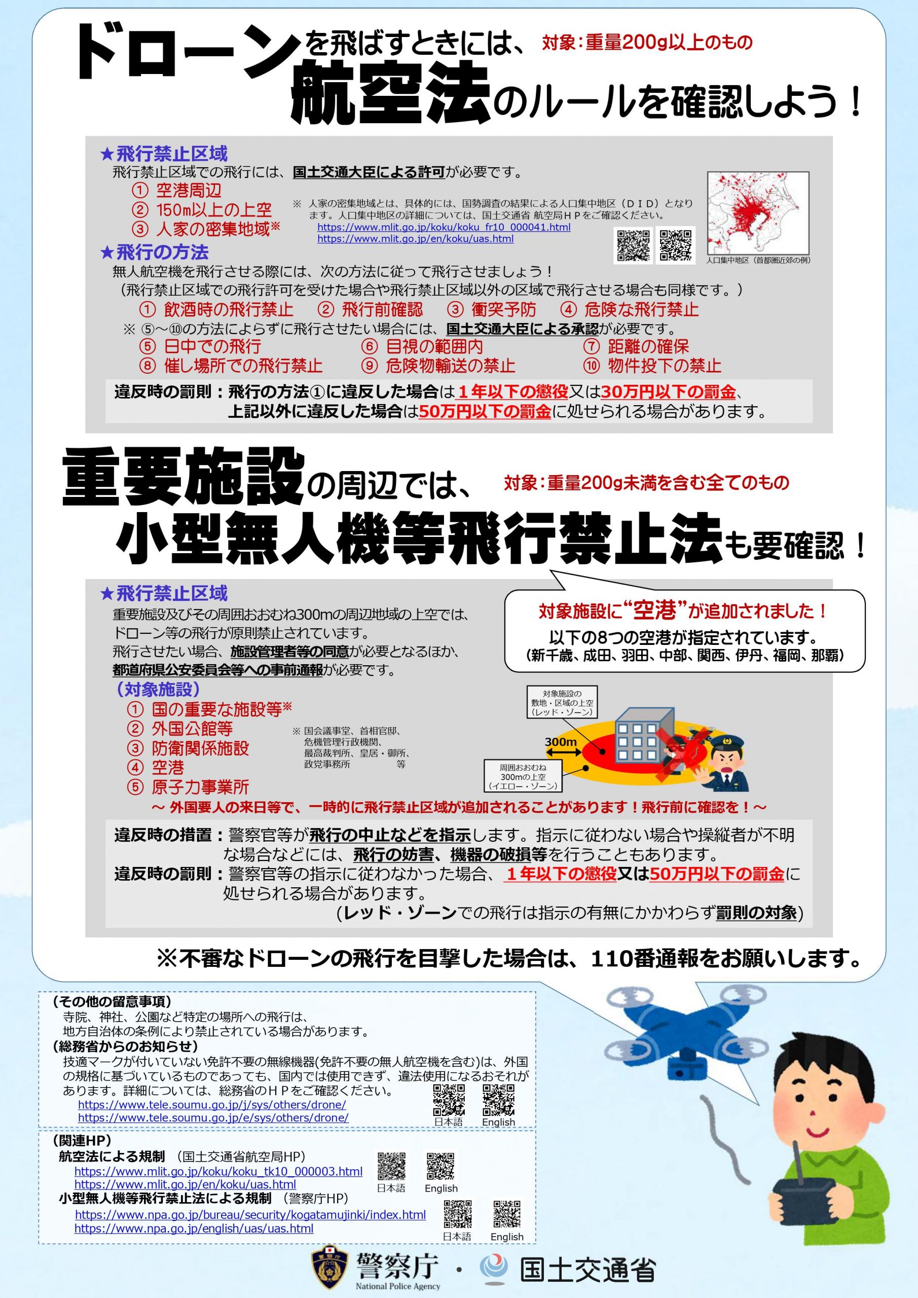 国土交通省からのお知らせ＞「小型無人機等飛行禁止法に関する空港周辺での飛行規制」 | ドローン資格認定 | 一般社団法人ドローン操縦士協会（DPA)